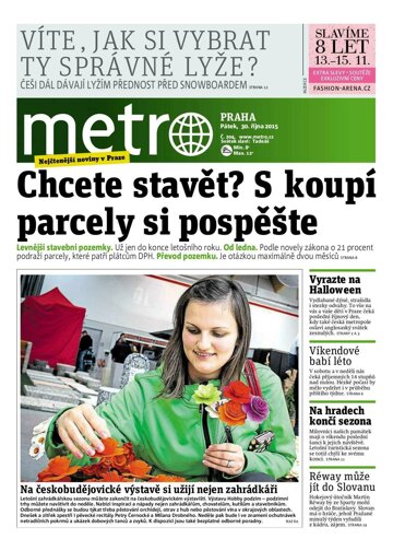 Obálka e-magazínu deník METRO 30.10.2015