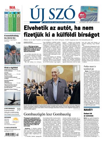 Obálka e-magazínu Új Szó 30.12.2015