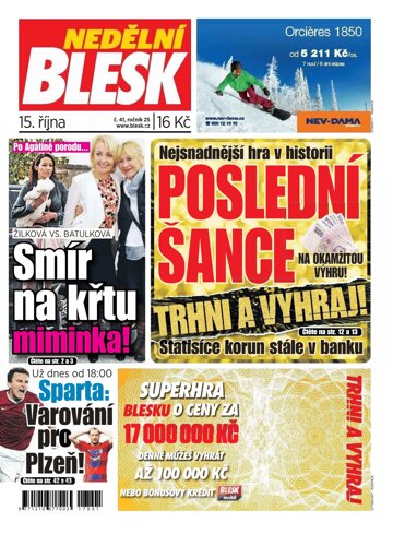 Obálka e-magazínu Nedělní Blesk 15.10.2017