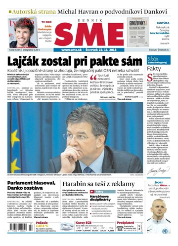 Obálka e-magazínu SME 22.11.2018