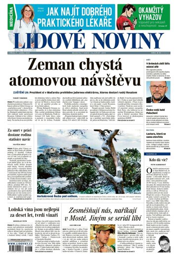 Obálka e-magazínu Lidové noviny 9.1.2019