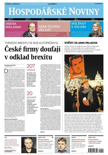 Obálka e-magazínu Hospodářské noviny 012 - 17.1.2019