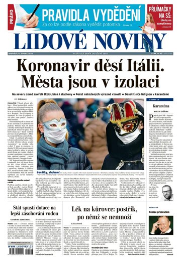 Obálka e-magazínu Lidové noviny 24.2.2020