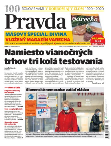 Obálka e-magazínu Pravda 20. 11. 2020