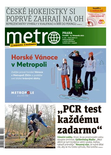 Obálka e-magazínu deník METRO 15.11.2021