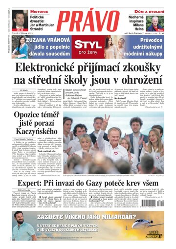 Obálka e-magazínu Deník Právo 17.10.2023