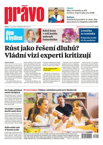 Obálka e-magazínu Deník Právo 2.9.2026