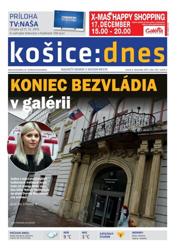 Obálka e-magazínu košice:dnes 8.12.2015
