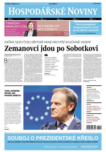 Obálka e-magazínu Hospodářské noviny 049 - 9.3.2017