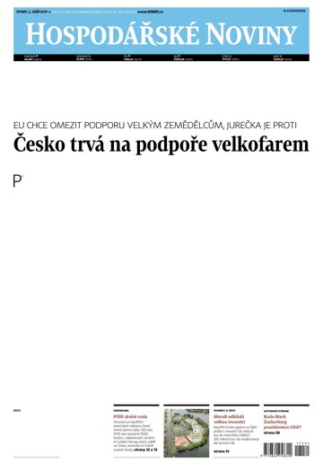 Obálka e-magazínu Hospodářské noviny 171 - 5.9.2017
