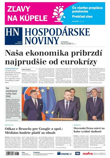 Obálka e-magazínu Hospodárske noviny 27.03.2019