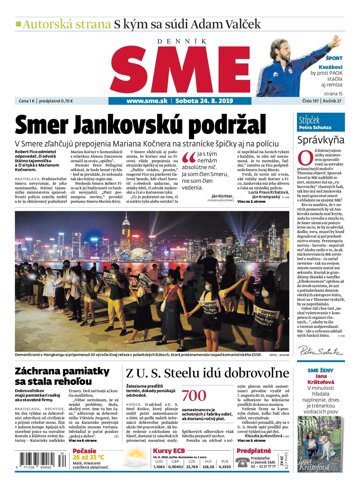 Obálka e-magazínu SME 24.8.2019