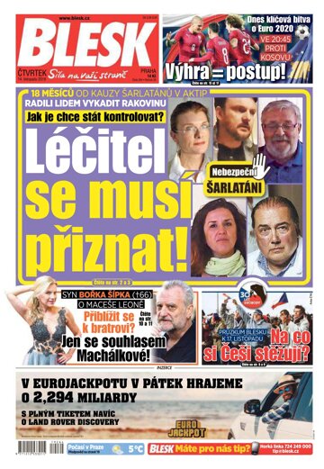 Obálka e-magazínu Blesk 14.11.2019