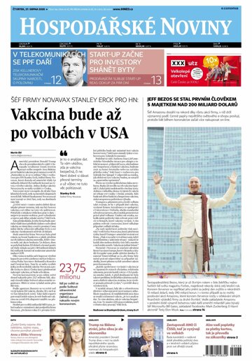 Obálka e-magazínu Hospodářské noviny 166 - 27.8.2020