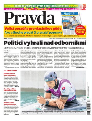 Obálka e-magazínu Pravda 27. 7. 2021