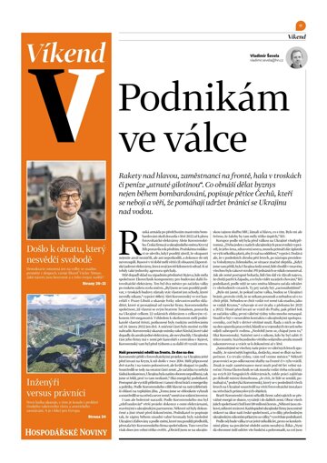 Obálka e-magazínu Hospodářské noviny - příloha Víkend 193 - 3.10.2025 Víkend