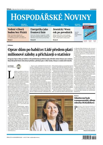 Obálka e-magazínu Hospodářské noviny 201 - 15.10.2025
