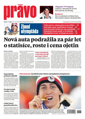 Obálka e-magazínu Deník Právo 14.2.2026