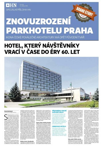 Obálka e-magazínu Hospodářské noviny - příloha 079 - 23.4.2015 Znovuzrozeni Parkhotelu Praha