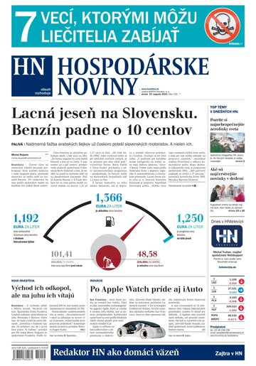 Obálka e-magazínu Hospodárske noviny 19.08.2015
