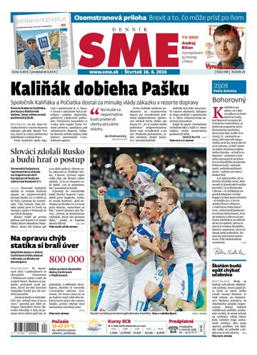 Obálka e-magazínu SME 16.6.2016