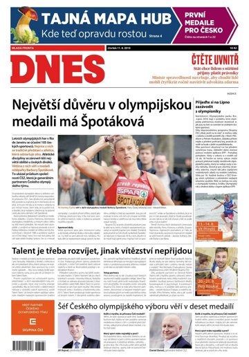 Obálka e-magazínu MF Dnes 11.8.2016