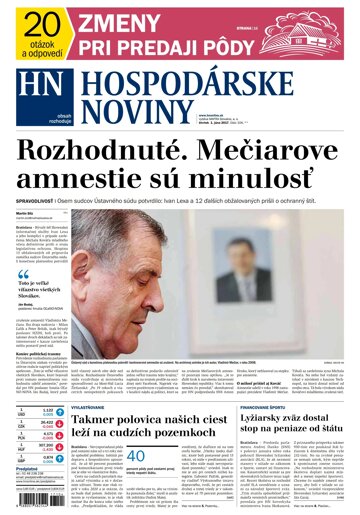 Obálka e-magazínu Hospodárske noviny 01.06.2017