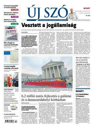 Obálka e-magazínu Új Szó 13.12.2017