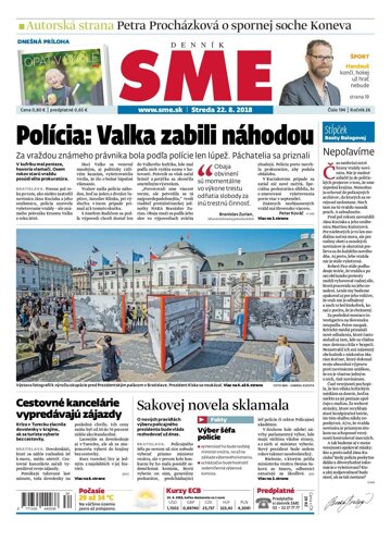 Obálka e-magazínu SME 22.8.2018