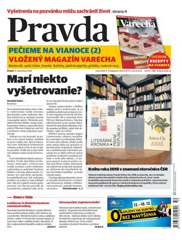 Obálka e-magazínu Pravda 14. 12. 2018