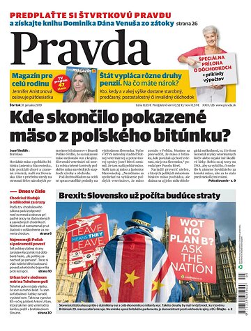 Obálka e-magazínu Pravda 31. 1. 2019