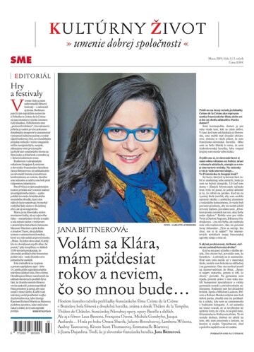 Obálka e-magazínu SME Kultúrny život 15/3/2019