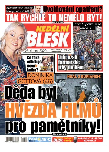 Obálka e-magazínu Nedělní Blesk 26.4.2020