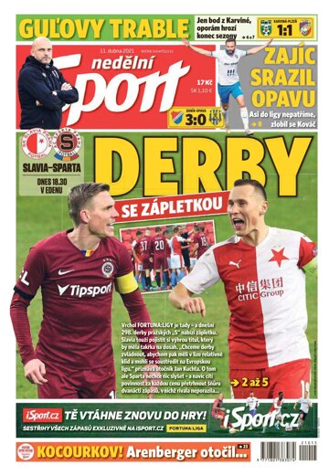 Obálka e-magazínu Nedělní Sport 11.4.2021