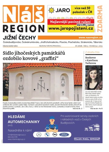Obálka e-magazínu Náš Region - Jižní Čechy 3/2023