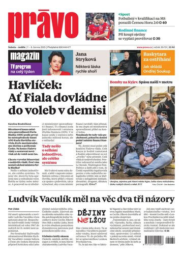 Obálka e-magazínu Deník Právo 7.6.2025