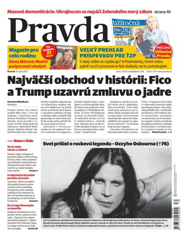 Obálka e-magazínu Pravda 24. 7. 2025