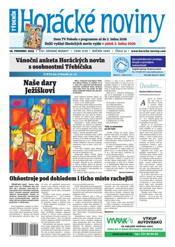 Obálka e-magazínu Horácké Noviny 51/2025