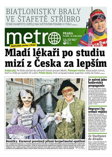 Obálka e-magazínu deník METRO 25.1.2016
