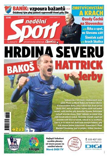 Obálka e-magazínu Nedělní Sport 21.2.2016
