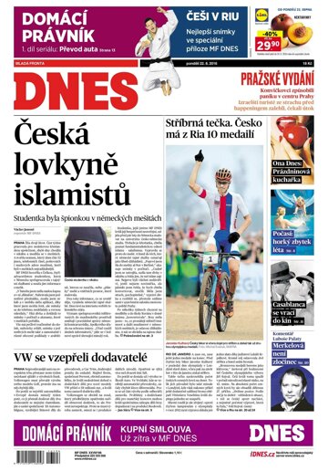 Obálka e-magazínu MF Dnes 22.8.2016