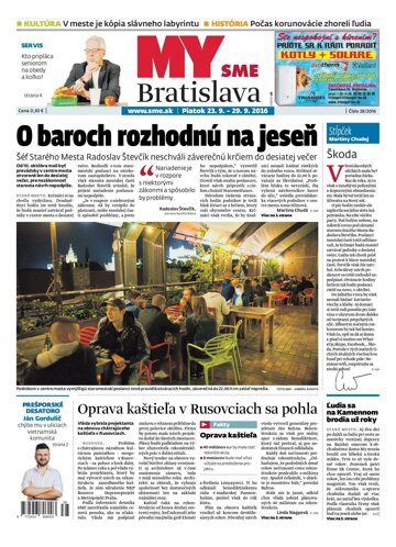 Obálka e-magazínu SME Bratislava 23/9/2016