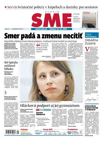 Obálka e-magazínu SME 10.12.2016