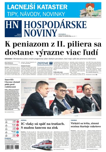 Obálka e-magazínu Hospodárske noviny 12.12.2016