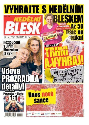 Obálka e-magazínu Nedělní Blesk 13.9.2020