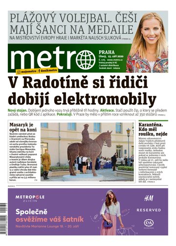 Obálka e-magazínu deník METRO 15.9.2020