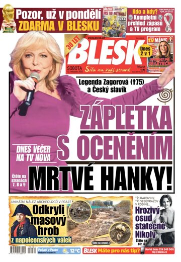 Obálka e-magazínu Blesk 12.11.2022