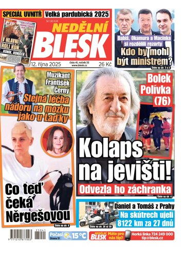 Obálka e-magazínu Nedělní Blesk 12.10.2025