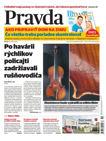 Obálka e-magazínu Pravda 15. 10. 2025