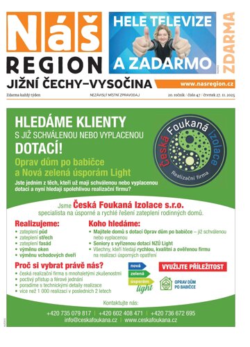 Obálka e-magazínu Náš Region - Vysočina 47/2025